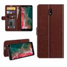 For Nokia C1 Plus R64 Texture Single Horizontal Flip Protective Case with Holder & Card Slots & Wallet& Photo Frame(Brown) - 1