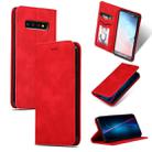 Retro Skin Feel Business Magnetic Horizontal Flip Leather Case for Samsung Galaxy S10 Plus(Red) - 1