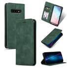 Retro Skin Feel Business Magnetic Horizontal Flip Leather Case for Samsung Galaxy S10 Plus(Army Green) - 1