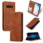 Retro Skin Feel Business Magnetic Horizontal Flip Leather Case for Samsung Galaxy S10 Plus(Brown) - 1