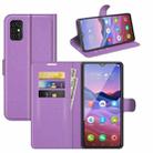 For ZTE Blade V2020 Smart Litchi Texture Horizontal Flip Protective Case with Holder & Card Slots & Wallet(Purple) - 1