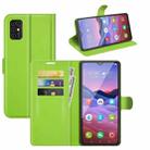 For ZTE Blade V2020 Smart Litchi Texture Horizontal Flip Protective Case with Holder & Card Slots & Wallet(Green) - 1