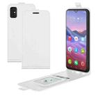 For ZTE Blade V2020 Smart R64 Texture Single Vertical Flip Leather Protective Case with Card Slots & Photo Frame(White) - 1