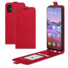 For ZTE Blade V2020 Smart R64 Texture Single Vertical Flip Leather Protective Case with Card Slots & Photo Frame(Red) - 1