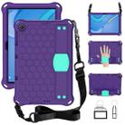 For Huawei MediaPad T10 9.7 / T10 10.1 Honeycomb Design EVA + PC Material Four Corner Anti Falling Protective Shell with Strap(Purple+Aqua) - 1