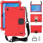 For Huawei MediaPad T10 9.7 / T10 10.1 Honeycomb Design EVA + PC Material Four Corner Anti Falling Protective Shell with Strap(Red+Black) - 1