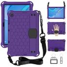 For Huawei MediaPad T10 9.7 / T10 10.1 Honeycomb Design EVA + PC Material Four Corner Anti Falling Protective Shell with Strap(Purple+Black) - 1