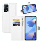 For OPPO A16 Litchi Texture Horizontal Flip Protective Case with Holder & Card Slots & Wallet(White) - 1
