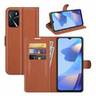 For OPPO A16 Litchi Texture Horizontal Flip Protective Case with Holder & Card Slots & Wallet(Brown) - 1