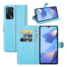 For OPPO A16 Litchi Texture Horizontal Flip Protective Case with Holder & Card Slots & Wallet(Blue) - 1