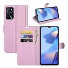 For OPPO A16 Litchi Texture Horizontal Flip Protective Case with Holder & Card Slots & Wallet(Pink) - 1