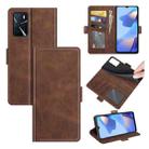 For OPPO A16 Dual-side Magnetic Buckle Horizontal Flip Leather Case with Holder & Card Slots & Wallet(Brown) - 1