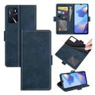 For OPPO A16 Dual-side Magnetic Buckle Horizontal Flip Leather Case with Holder & Card Slots & Wallet(Dark Blue) - 1