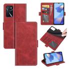 For OPPO A16 Dual-side Magnetic Buckle Horizontal Flip Leather Case with Holder & Card Slots & Wallet(Red) - 1