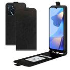 For OPPO A16 R64 Texture Single Vertical Flip Leather Protective Case with Card Slots & Photo Frame(Black) - 1