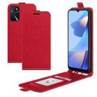 For OPPO A16 R64 Texture Single Vertical Flip Leather Protective Case with Card Slots & Photo Frame(Red) - 1