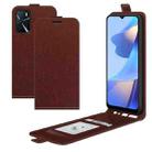 For OPPO A16 R64 Texture Single Vertical Flip Leather Protective Case with Card Slots & Photo Frame(Brown) - 1