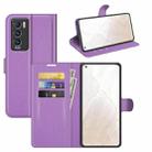 For OPPO Realme GT Master Explorer Litchi Texture Horizontal Flip Protective Case with Holder & Card Slots & Wallet(Purple) - 1