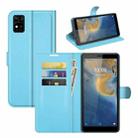 For ZTE Blade A31 Litchi Texture Horizontal Flip Protective Case with Holder & Card Slots & Wallet(Blue) - 1