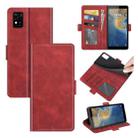 For ZTE Blade A31 Dual-side Magnetic Buckle Horizontal Flip Leather Case with Holder & Card Slots & Wallet(Red) - 1