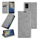 For ZTE Blade A31 Retro-skin Business Magnetic Suction Leather Case with Holder & Card Slots & Wallet(Grey) - 1
