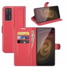 For ZTE Axon 20 5G Litchi Texture Horizontal Flip Protective Case with Holder & Card Slots & Wallet(Red) - 1