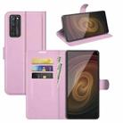 For ZTE Axon 20 5G Litchi Texture Horizontal Flip Protective Case with Holder & Card Slots & Wallet(Pink) - 1