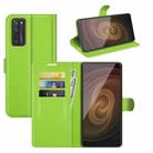 For ZTE Axon 20 5G Litchi Texture Horizontal Flip Protective Case with Holder & Card Slots & Wallet(Green) - 1