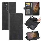 For ZTE Axon 20 5G Dual-side Magnetic Buckle Horizontal Flip Leather Case with Holder & Card Slots & Wallet(Black) - 1