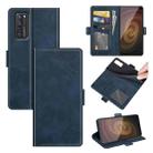For ZTE Axon 20 5G Dual-side Magnetic Buckle Horizontal Flip Leather Case with Holder & Card Slots & Wallet(Dark Blue) - 1