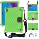 For Lenovo Tab M10 TB-X505X/F Honeycomb Design EVA + PC Material Four Corner Anti Falling Flat Protective Shell with Strap(Green+Black) - 1