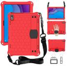 For Lenovo Tab M10 TB-X505X/F Honeycomb Design EVA + PC Material Four Corner Anti Falling Flat Protective Shell with Strap(Red+Black) - 1