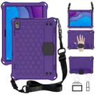 For Lenovo Tab M10 TB-X505X/F Honeycomb Design EVA + PC Material Four Corner Anti Falling Flat Protective Shell with Strap(Purple+Black) - 1