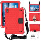 For Lenovo Smart Tab M10 TB-605F Honeycomb Design EVA + PC Material Four Corner Anti Falling Flat Protective Shell with Strap(Red+Black) - 1