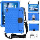 For Lenovo Smart Tab M10 TB-605F Honeycomb Design EVA + PC Material Four Corner Anti Falling Flat Protective Shell with Strap(Blue+Black) - 1