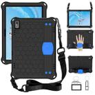 For Lenovo Tab P10 TB-X705F/L Honeycomb Design EVA + PC Material Four Corner Anti Falling Flat Protective Shell with Strap(Black+Blue) - 1