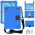 For Lenovo Tab P10 TB-X705F/L Honeycomb Design EVA + PC Material Four Corner Anti Falling Flat Protective Shell with Strap(Blue+Black) - 1