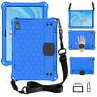 For Lenovo Tab E10 TB-X104F Honeycomb Design EVA + PC Material Four Corner Anti Falling Flat Protective Shell with Strap(Blue+Black) - 1