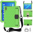 For Lenovo Tab 4 10 Plus TB-X704F/N/L/V Honeycomb Design EVA + PC Material Four Corner Anti Falling Flat Protective Shell with Strap(Green+Black) - 1