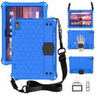 For Lenovo Tab 4 10 TB-X304F/N Honeycomb Design EVA + PC Material Four Corner Anti Falling Flat Protective Shell with Strap(Blue+Black) - 1