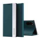 For Samsung Galaxy S20 Side Electroplated Magnetic Ultra-Thin Horizontal Flip Leather Case with Holder(Green) - 1
