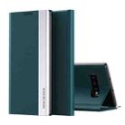 For Samsung Galaxy S10 Plus Side Electroplated Magnetic Ultra-Thin Horizontal Flip Leather Case with Holder(Green) - 1