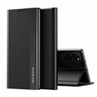 For Samsung Galaxy A51 5G Side Electroplated Magnetic Ultra-Thin Horizontal Flip Leather Case with Holder(Black) - 1