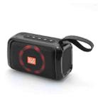 T&G TG193 Portable Bluetooth Speaker LED Light Waterproof Outdoor Subwoofer Support TF Card / FM Radio / AUX(Black) - 1