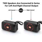 T&G TG193 Portable Bluetooth Speaker LED Light Waterproof Outdoor Subwoofer Support TF Card / FM Radio / AUX(Black) - 5