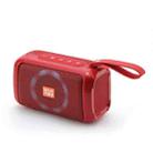 T&G TG193 Portable Bluetooth Speaker LED Light Waterproof Outdoor Subwoofer Support TF Card / FM Radio / AUX(Red) - 1