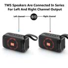T&G TG193 Portable Bluetooth Speaker LED Light Waterproof Outdoor Subwoofer Support TF Card / FM Radio / AUX(Red) - 5