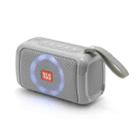 T&G TG193 Portable Bluetooth Speaker LED Light Waterproof Outdoor Subwoofer Support TF Card / FM Radio / AUX(Gray) - 1