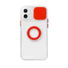 For iPhone 13 Pro Max Sliding Camera Cover Design TPU Protective Case with Ring Holder (Red) - 1