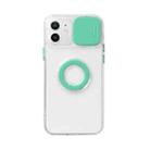 Sliding Camera Cover Design TPU Protective Case with Ring Holder For iPhone 13(Green) - 1